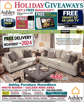 Holiday Giveaways Ashley Homestore Baltimore Md