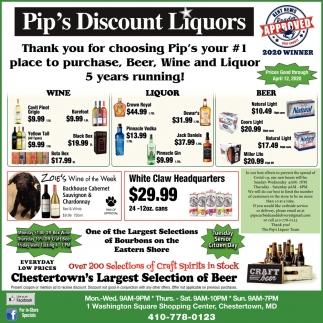 Largest Section Of Beer, Pip's Discount Liquors ...