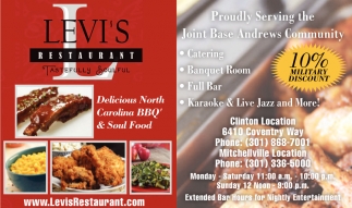 Thank You For Serving Our Contry, Levi's Restaurant