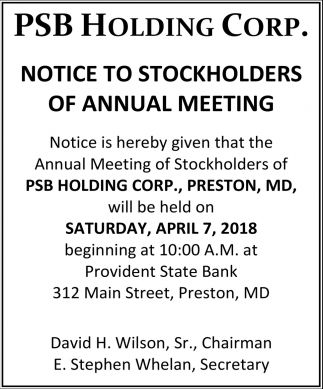 Image result for notice of stockholders meeting