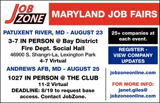 Maryland Job Fairs, Job Zone, Springfield, VA