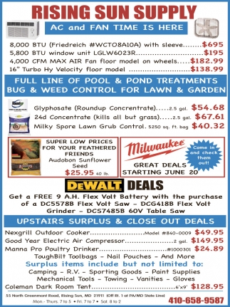 Full Line of Pool & Pond Treatments, Rising Sun Supply, Rising Sun, MD